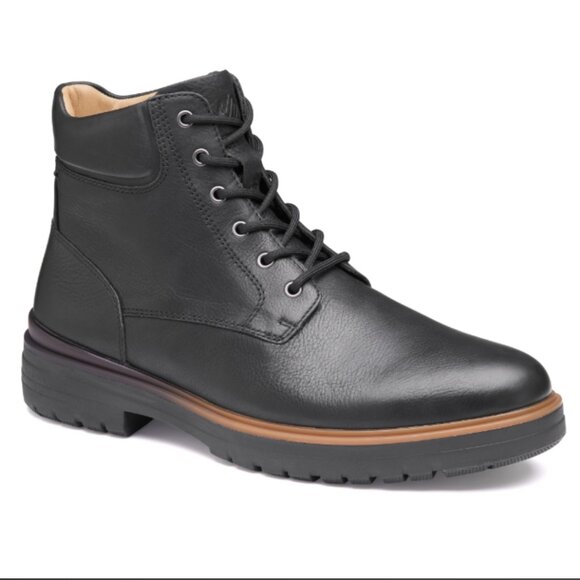 Johnston & Murphy Men's XC4 Henson Plain Toe Boot Black Leather Size 9 New WP - Picture 1 of 8